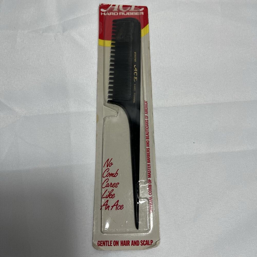 Vintage Ace Hard Rubber Rat Tail Curling Teasing Pick Styling Comb 62206